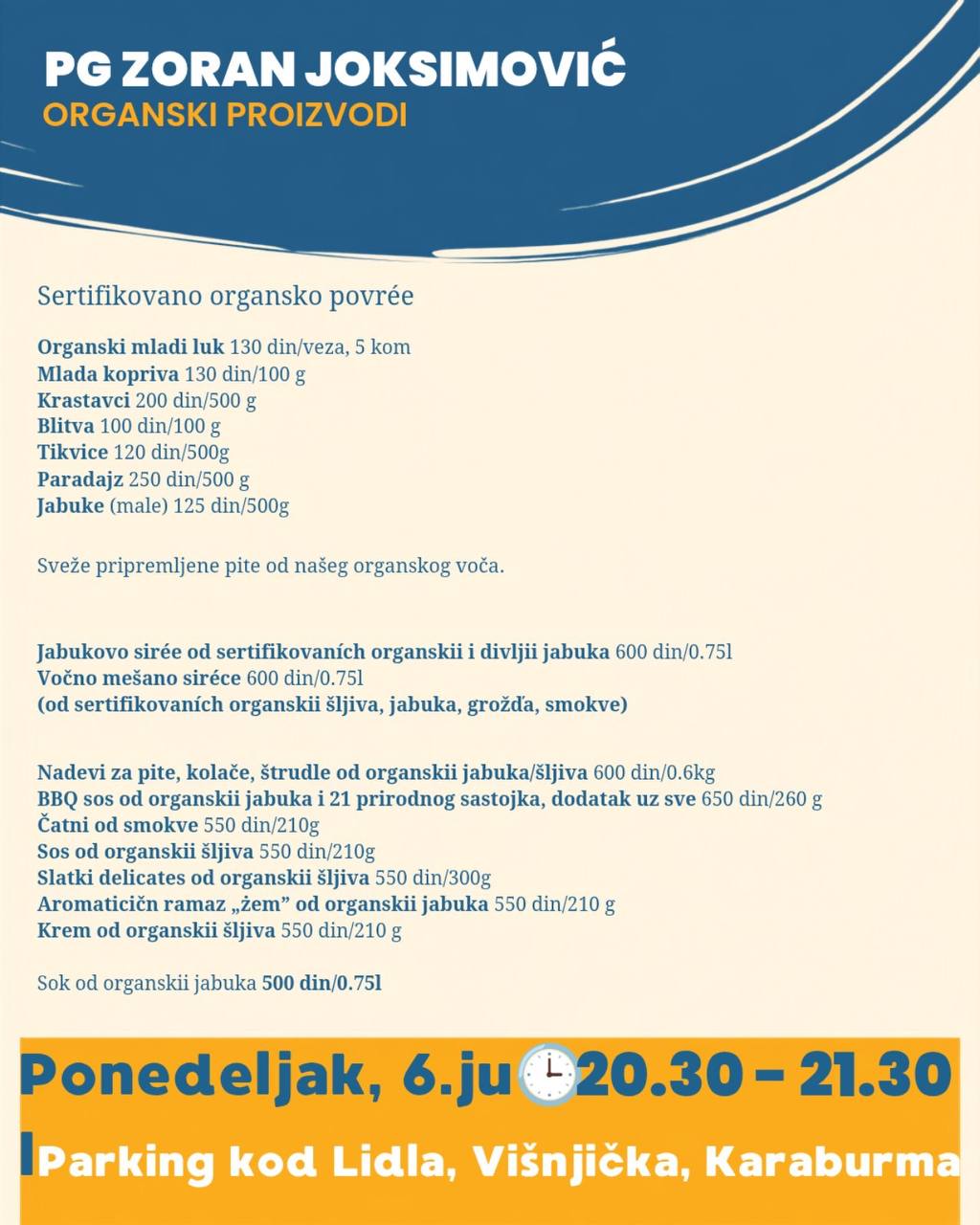 Najava — Parking kod Lidla, Višnjička, Karaburma